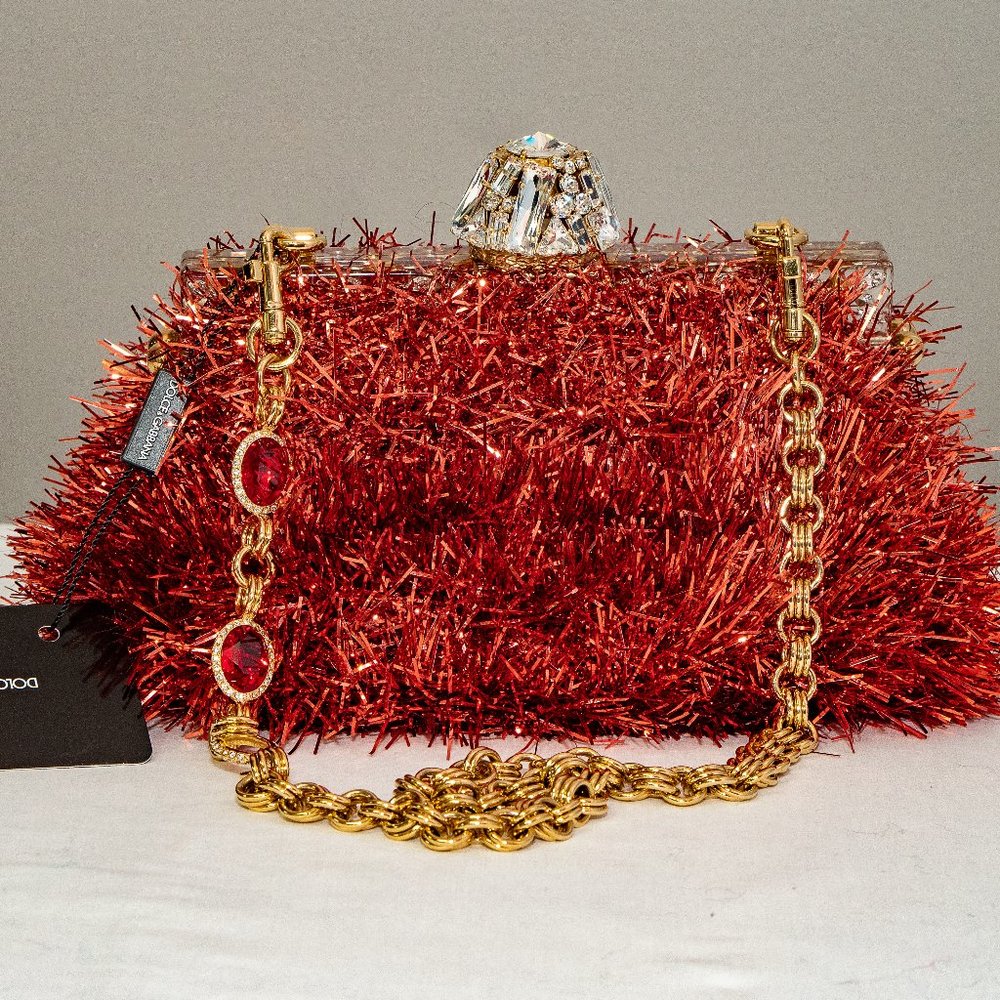 DOLCE & GABBANA DOLCE & GABBANA Bag Red Crystal VANDA  Party Hand Shoulder